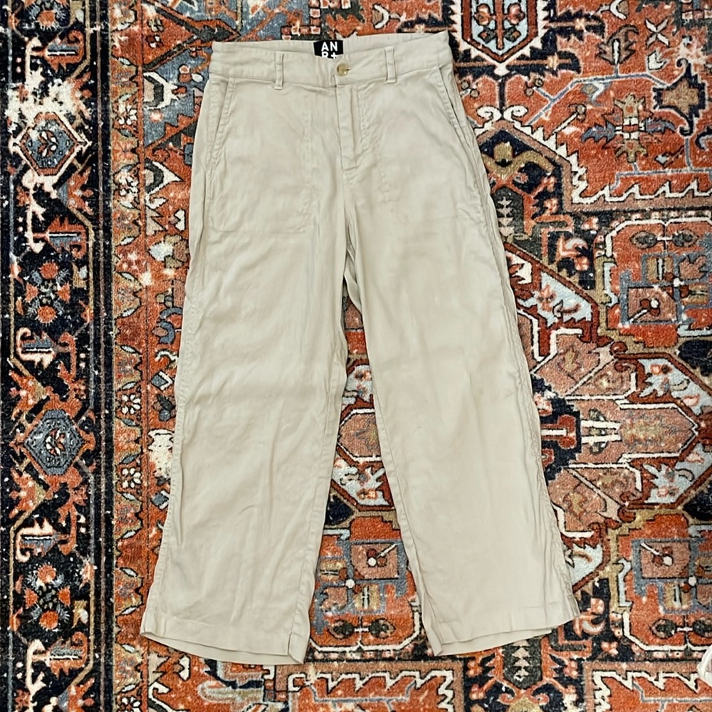 Alp N Rock Cropped Tan Linen Pants Trousers | Women’s Size S